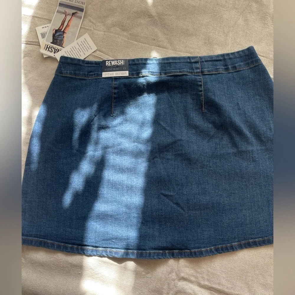 Rewash zip up denim mini skirt